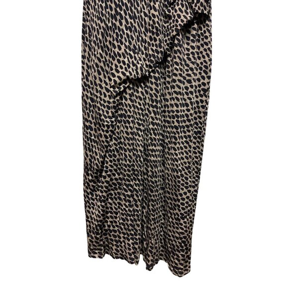 Max Mara Women's Brown Leopard VNeck Wrap Front Dress Size 40 Medium Italy - Picture 4 of 10